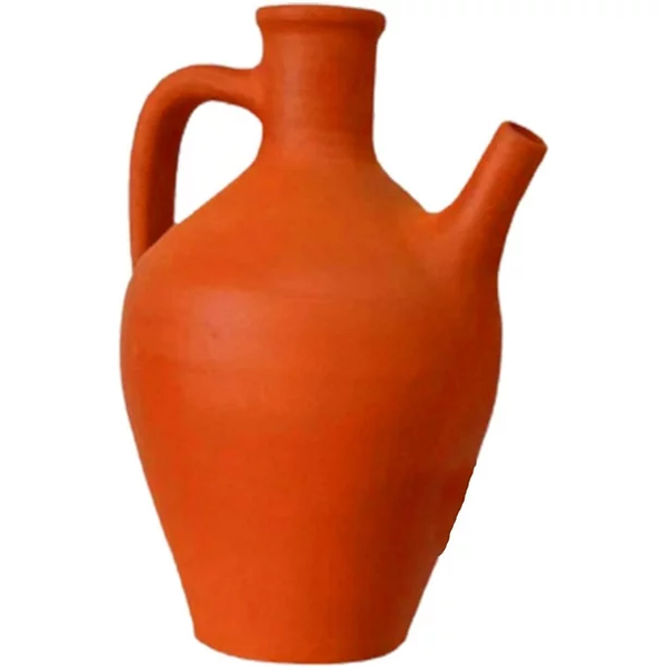 Natural Mud Jug with Authentic Mouth, Clay Pitcher