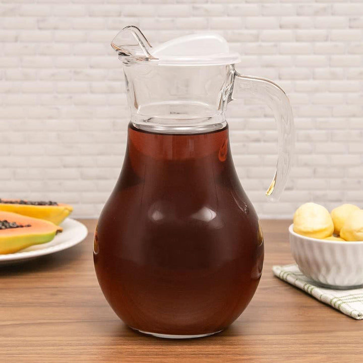 Pasabahce Glass Pitcher, Bistro Jug with Lid 61 Oz (1800 cc)