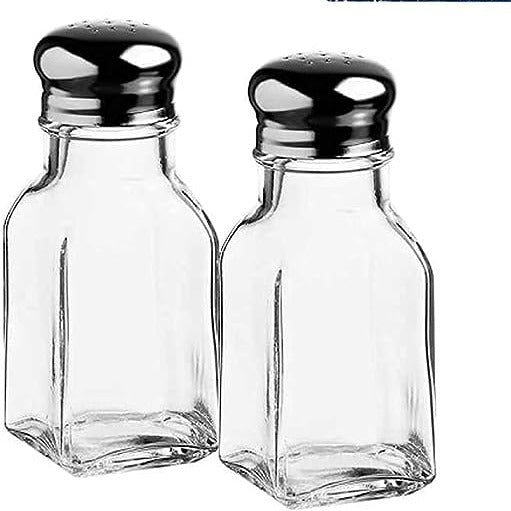 Large Glass Salt and Pepper Shakers for Kitchen, 3.25 oz