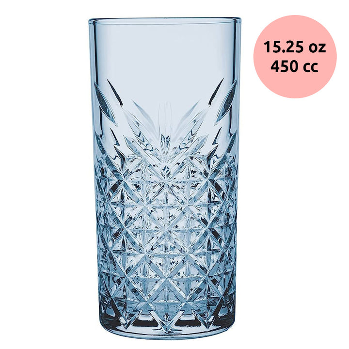 Timeless Blue Whiskey Glass Set, Lowball Glass Set, 4 Pcs