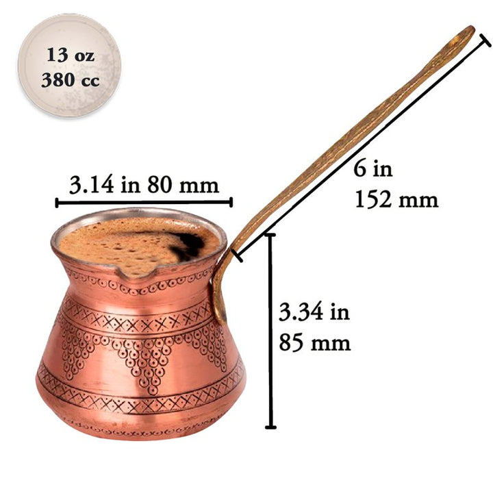 Copper Coffee Pot for Stove Top, Engraved Coffee Maker