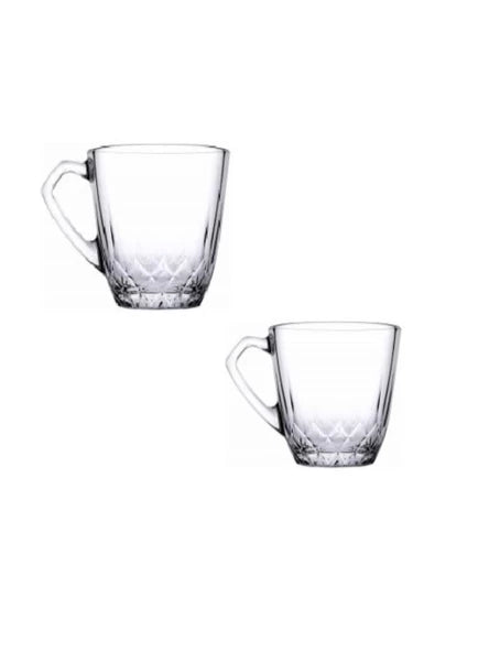 Pasabahce Mercan Tea Mugs with Handle, 5.5 oz, 2 Pieces