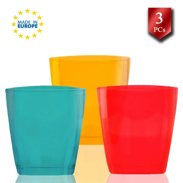 Lav Colorful Base Glass Tumblers, Set of 6, 16.25 oz