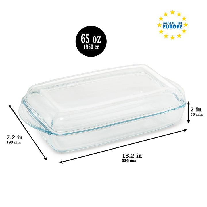 Glass Casserole Dish with Lid, Baking Dish for Oven, 67 oz