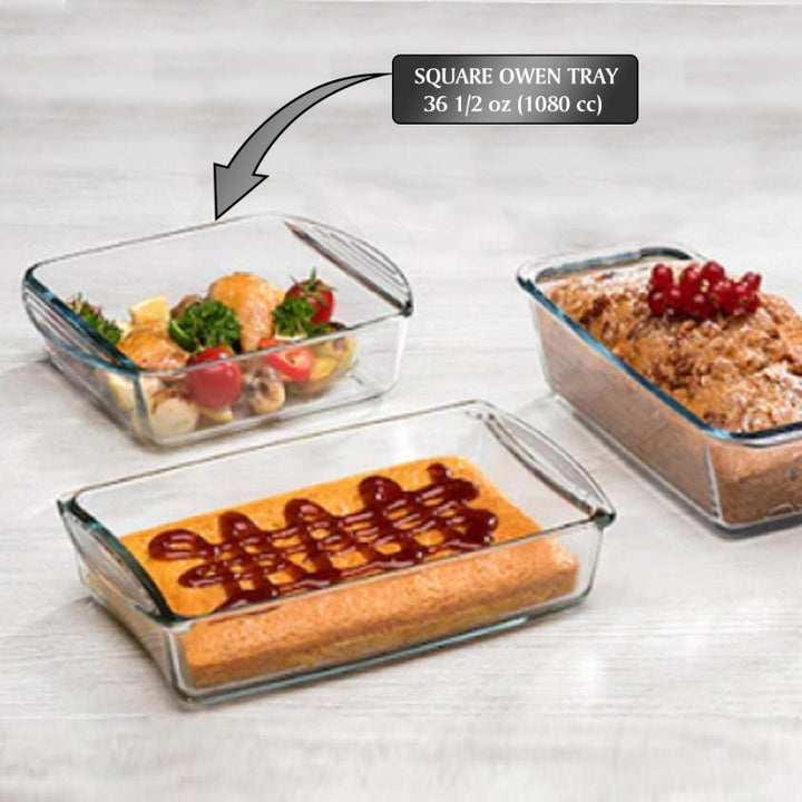 Glass Casserole Dish for Oven, Square Baking Tray, 36 Oz