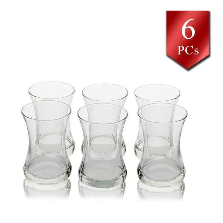 Lav Turkish Tea Glasses Set of 6, 5.25 oz