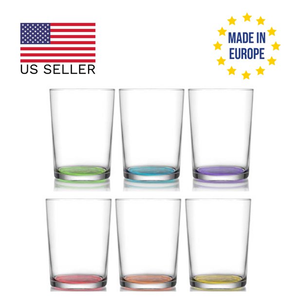 Bodega Painted Glass Set, Glass Cup Set, 6 Pcs, 11.75 Oz