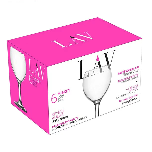 Lav Water and Juice Drinking Glasses Set of 6, 8.75 oz