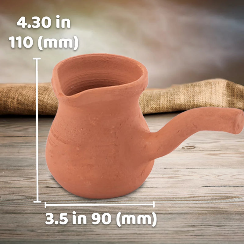 turkish planter pots Handmade Clay Turkish Coffee Pot, Terracotta Coffee Maker, Earthen Cezve with Clay Handle, Jezve Ibrik Briki Suitable for the Stovetop (Small 3.2 in)