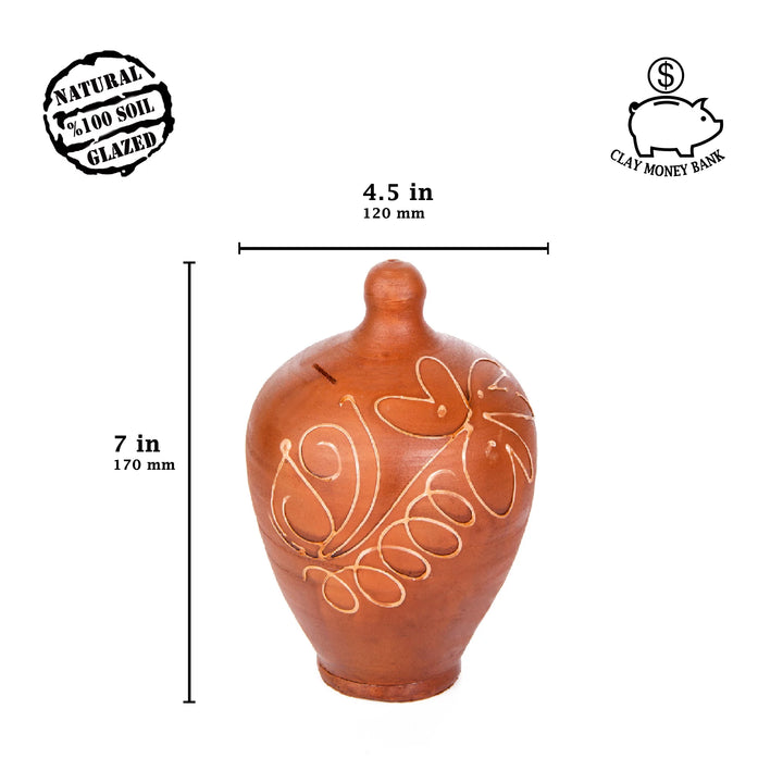 Natural Clay Piggy Banks for Adults, Terracotta Coin Banks