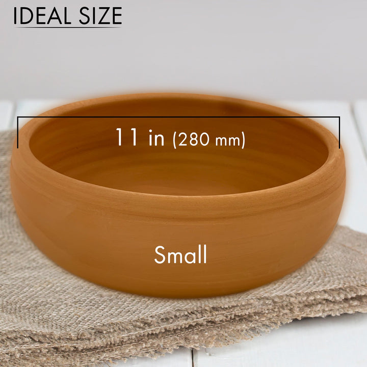 Handmade Clay Pan, Unglazed Cooking and Serving Pot