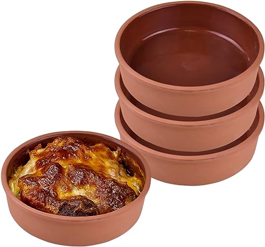 Cooking Clay Bowl Double Size, Cookware Clay Pan, 4 Pcs