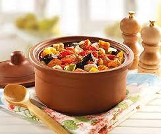 Earthen Casserole Bowls for Oven Cooking, 1.1 qt, 1 Pcs