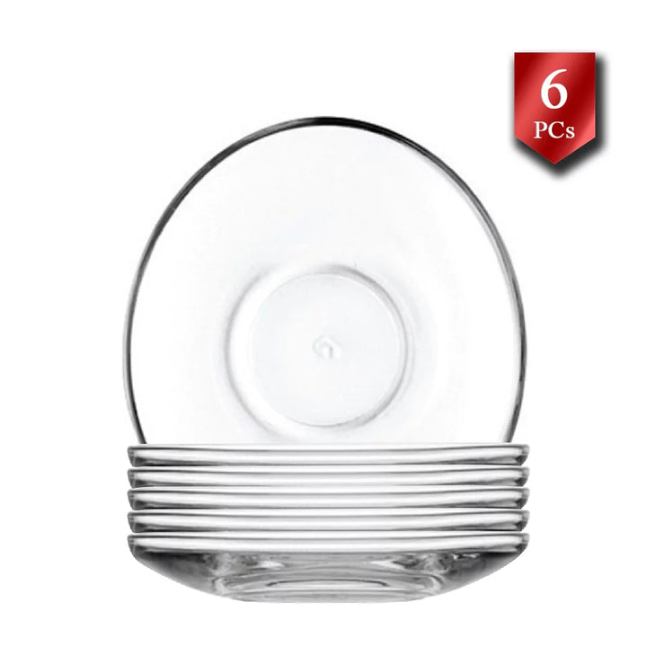 Lav Round Glass Turkish Tea Saucers, 4.5 in