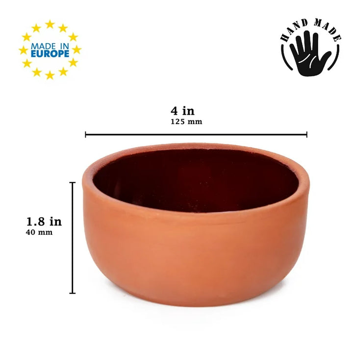 Traditional Clay Bowls for Cooking and Serving, 4 pcs