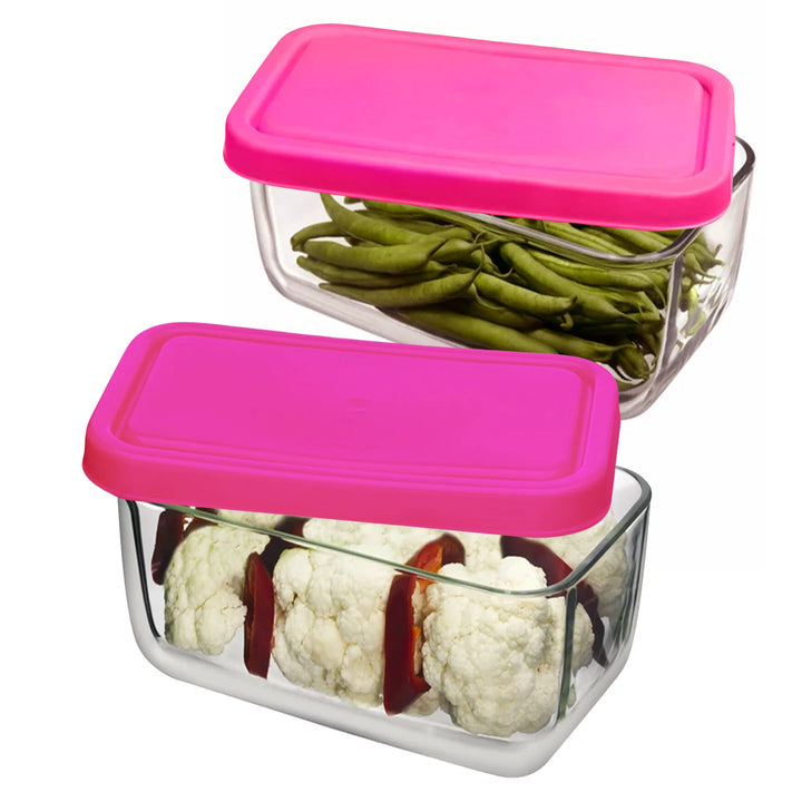 Lav Glass Food Storage Containers Set of 2, 13.75 oz