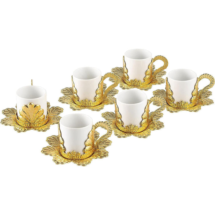 Handmade Fancy Coffee Cup Set of 6, 4 Oz (118 ml)