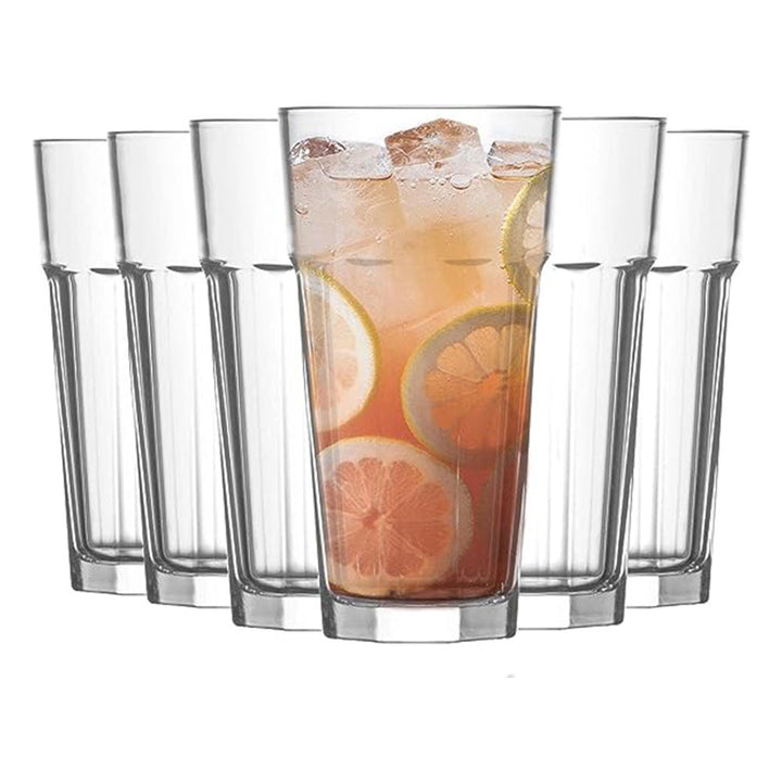 Lav Aras Long Drinking Glass Set, 6 Pcs, 16 Oz (473 cc)