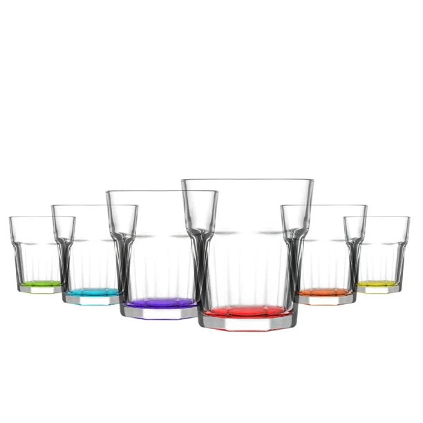 Colorful Whiskey Set Modern Whiskey Tumblers, 6 Pcs, 10.2 oz