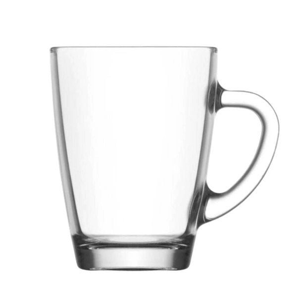 Lav Clear Glass Coffee Tea Mugs Set of 3, 10.25 Oz (300cc)