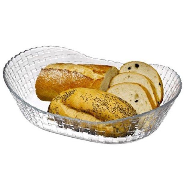 Pasabahce Bread Serving Bowl, Glass Bowl for Bread, 10.2 in