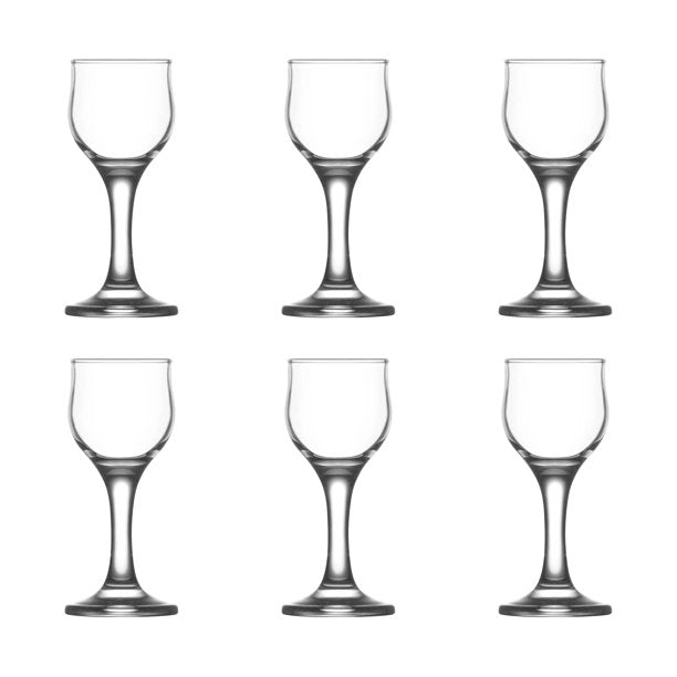 Lav Nevakar Liqueur Glass Set with Stem, 6 Pcs, 1.75 Oz