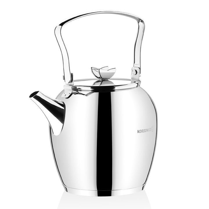 Korkmaz Butterfly Stainless Steel Turkish Tea Pot, 2.4 qt