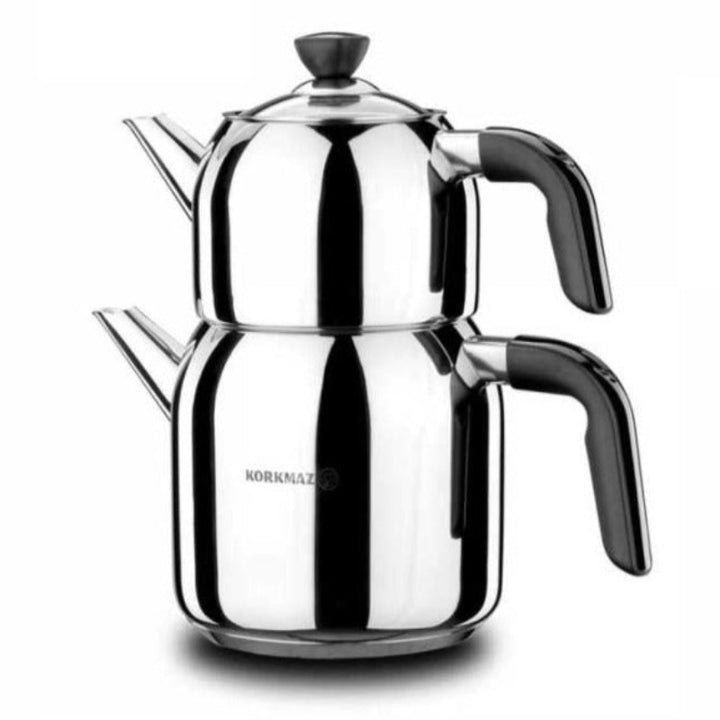 Korkmaz Kappa Stainless Steel Turkish Teapot for Stovetop