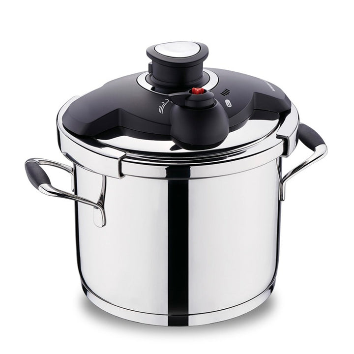 Korkmaz Flora Black Stainless Steel Pressure Cooker, 6.3 qt