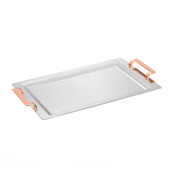 Korkmaz Decorative Rectangle Stainless Steel Serving Tray