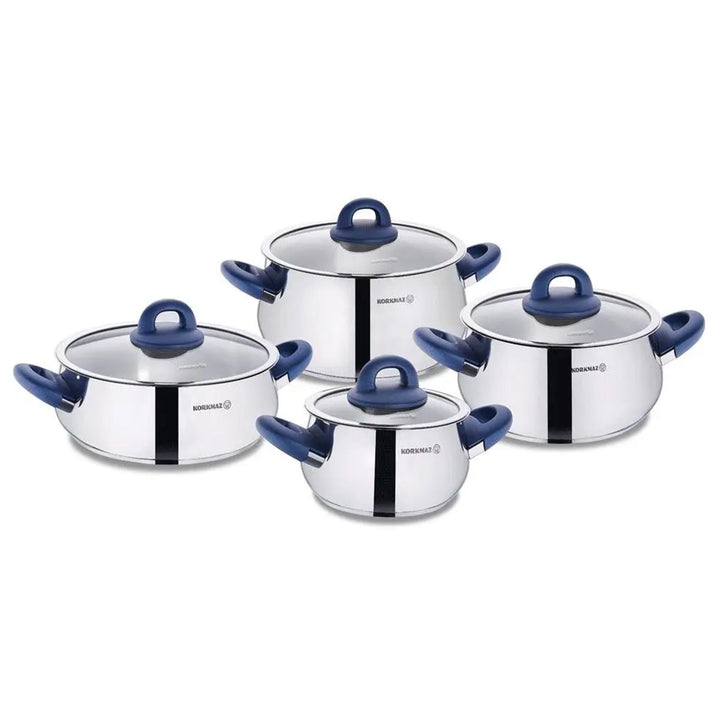 Korkmaz Bella Azura 8-Piece Stainless Steel Cookware Set