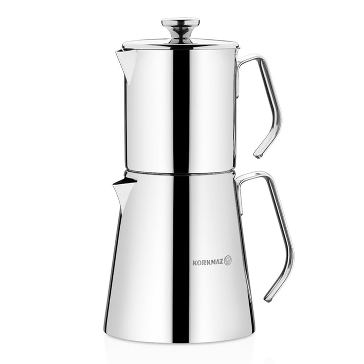 Korkmaz Aqua Stainless Steel French Press Teapot Set