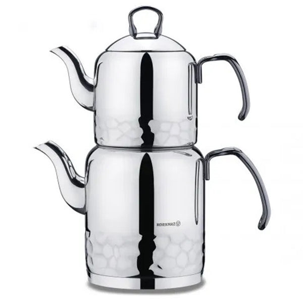 Korkmaz Erna Turkish Double Teapot Set with Handles, 3.4 qt