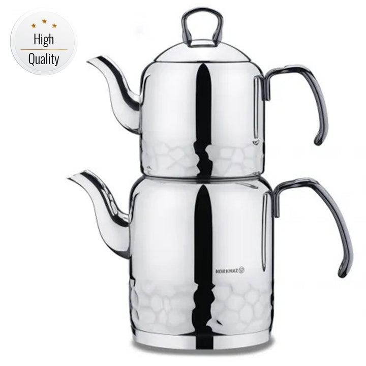 Korkmaz Erna Turkish Double Teapot Set with Handles, 3.4 qt