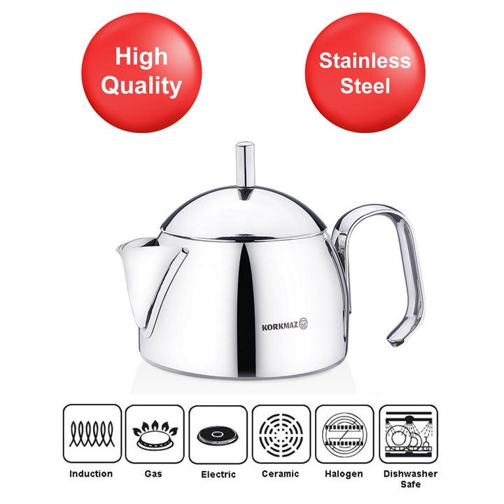 Korkmaz Pera Stainless Steel Milk Pot with Handle, 0.42 qt.