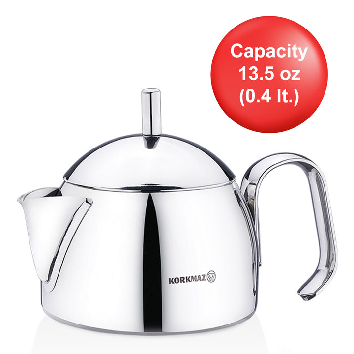 Korkmaz Pera Stainless Steel Milk Pot with Handle, 0.42 qt.