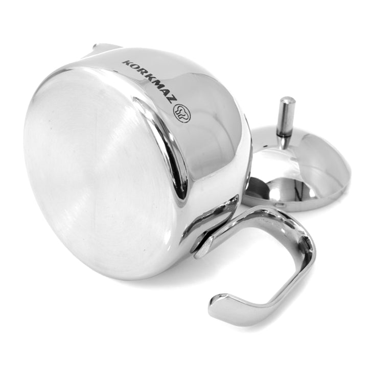 Korkmaz Pera Stainless Steel Milk Pot with Handle, 0.42 qt.