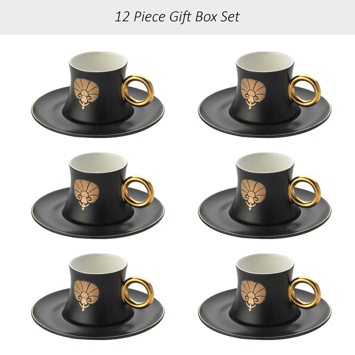 Korkmaz Freedom Turkish Porcelain Coffee Cups Set of 6