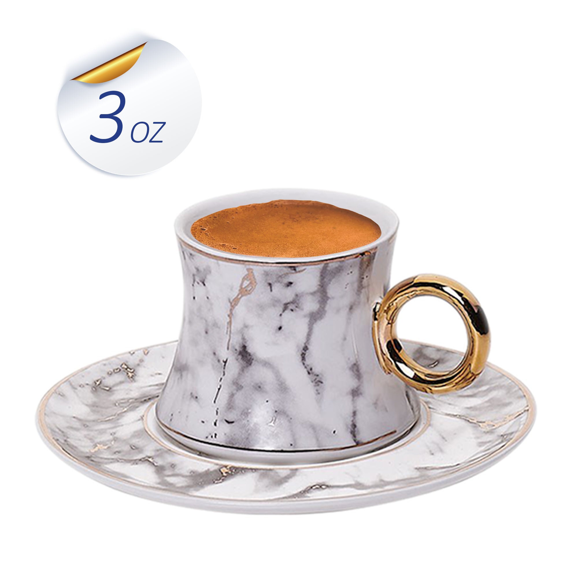 Korkmaz Turkish Porcelain Coffee Cups Set of 6 – HAKAN