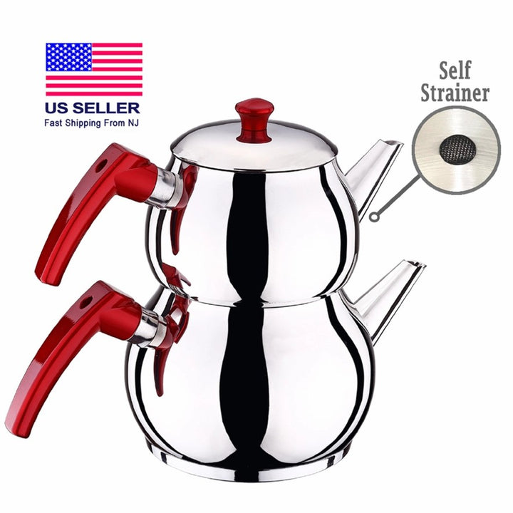 Stainless-Steel Self Strained Stove Top Tea Kettle