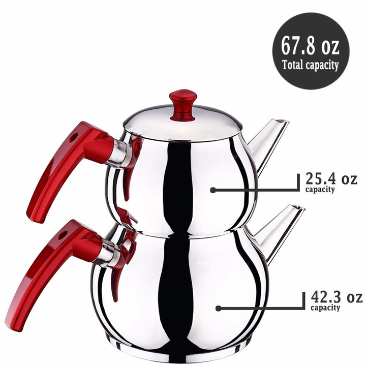 Stainless-Steel Self Strained Stove Top Tea Kettle