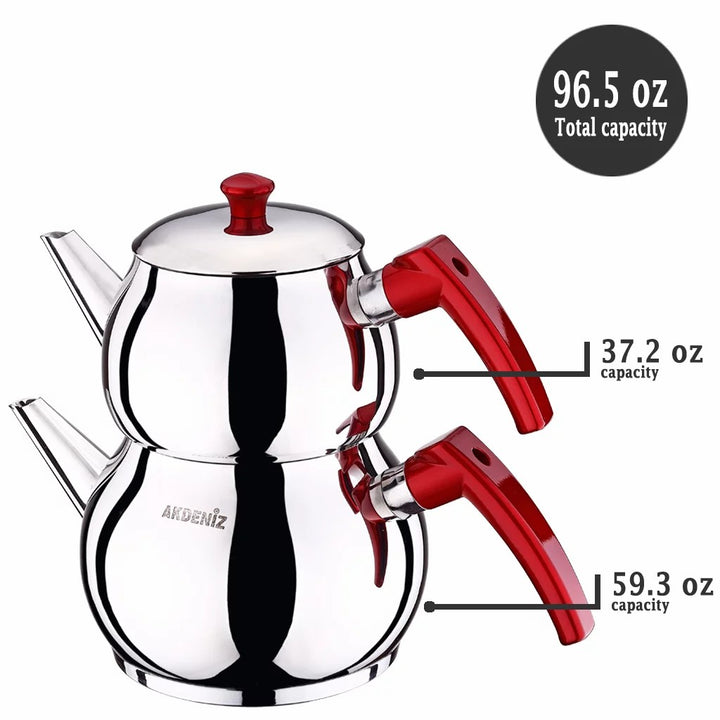 Stainless-Steel Self Strained Stove Top Tea Kettle