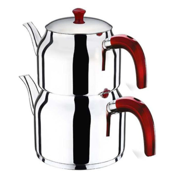 Turkish Tea Pot, Stainless Steel Self-Strainer Tea Kettle