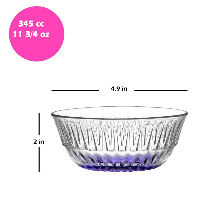 Lav Glass Pinch Bowls with Painted Bottoms, 6 Pcs, 11.75 OzLav Glass Pinch Bowls with Painted Bottoms, 6 Pcs, 11.75 Oz