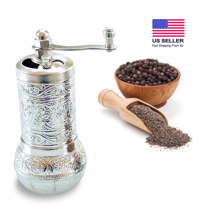 Salt, Black Pepper Grinder, Refillable Spice Grinder 4.2 in