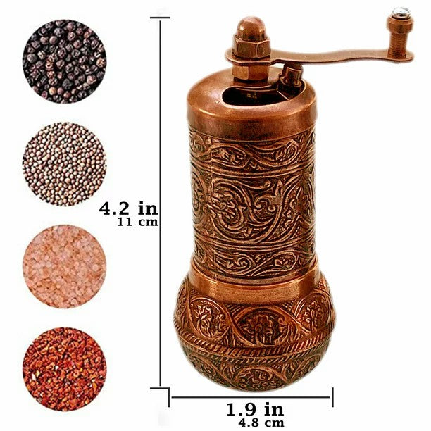 Salt, Black Pepper Grinder, Refillable Spice Grinder 4.2 in