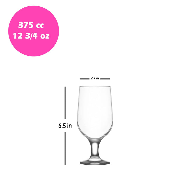 Lav Belek Beer Glass Set, 6 Pcs, 12.75 Oz (375 cc)