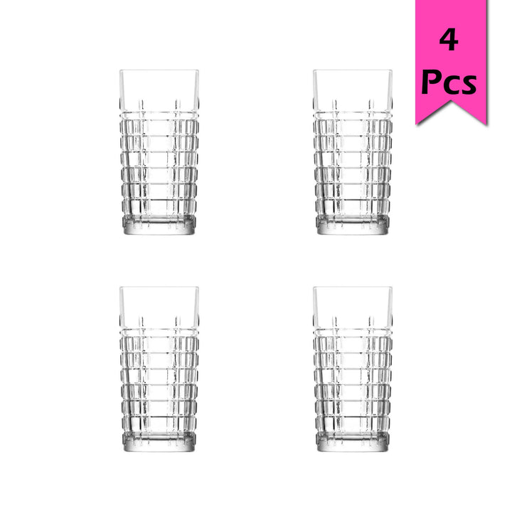 Lav Brit Highball Drinking Glasses, 4 Pcs, 12.25 Oz (356 cc)