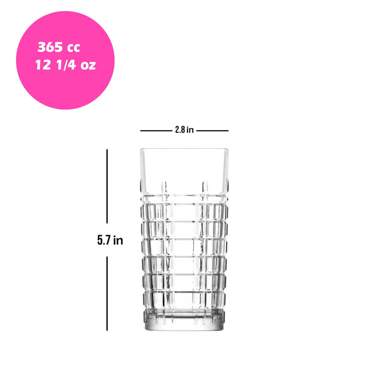 Lav Brit Highball Glasses, 6 Pcs, 12.25 Oz (356 cc)