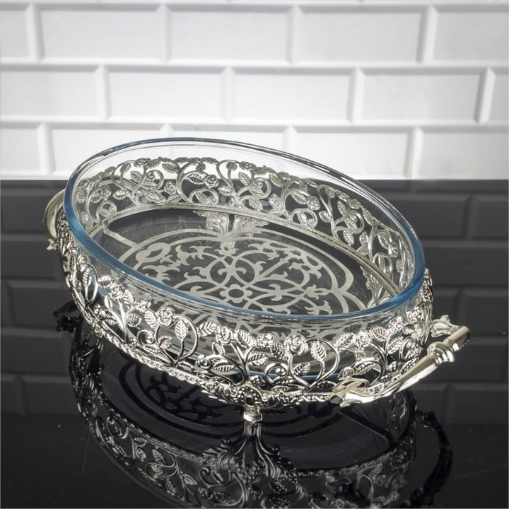 Glass Oven Tray and Decorative Serving Holder for Living Room